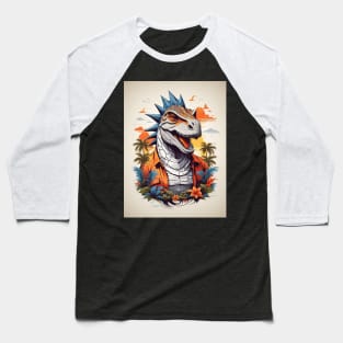 Tropical Dinosaur AI Art Baseball T-Shirt